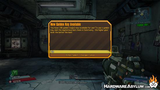 WHEN YOU OPEN THE GOLDEN CHEST IN BORDERLANDS 2, AND YOU HAVE
